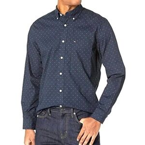Tommy Jeans Mens Checker Button Collar Button Down Cotton Slim Fit Shirt Size XL